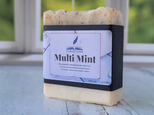 Multi Mint by Storied Soaps - Peppermint Spearmint Hand and Body essential oil soap bar - DISCONTINUED
