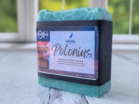 Polonius by Storied Soaps - Eucalyptus scented - Oversized 7 oz Bar Soap - Discontinued