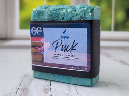 Puck by Storied Soaps - Frasier Fir scented - Oversized 7 oz Bar Soap - DISCONTINUED