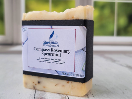 Compass Rosemary Spearmint by Storied Soaps - Rosemary Spearmint Hand and Body essential oil soap - DISCONTINUED
